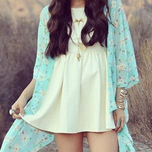 New 2016 Summer Women Ladies Casual Flower Print Chiffon Blouses Kimono Cardigan blusas Boho Beach Wear top femme Tee Shirts Z2