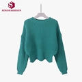 Sinofashion Loose Knitted Sweater 2016 Korean women s casual fall round neck Pullover backing down swing