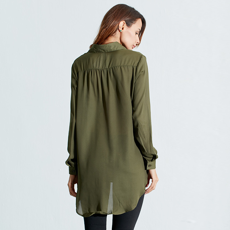 Zanzea Blusas Femininas 2018 Sexy Women See Through Chiffon Shirts Long Sleeve Pocket Casual Blouse Tops Plus Size XS-6XL aeProduct.getSubject()