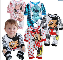 2016 Autumn Mouse Baby Romper Long sleeve Boy Girl Dress Cartoon printing Halloween New Costume Baby Romper Jumpsuits