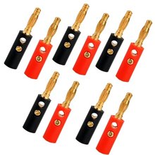 High Quality 10 X Audio Speaker Screw Banana Gold Plate Plugs Connectors 4mm