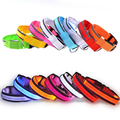 Fashion Nylon LED dog collar Striped 7 colors choose Sizes S XL to Dog collars Free