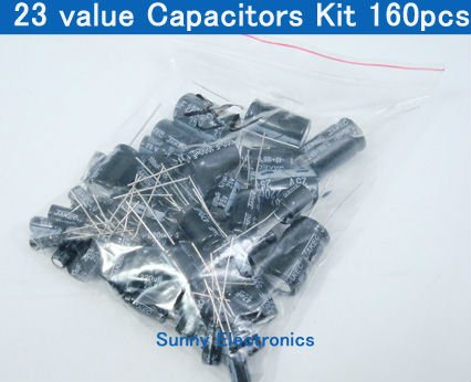 Гаджет  23 value electrolytic capacitors Assortment Kit 160pcs (1~2200uF) Free Shipping None Электронные компоненты и материалы