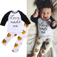 2PCS Toddler Kids Baby Girls Clothes Sets Outfits Cute Long Sleeve T-shirt + Pants Suit Costume Spring Summer Set 1 2 3 4 Years