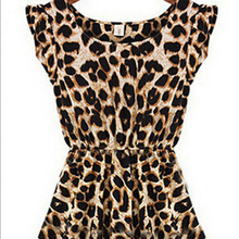 2015 Women’s Casual Dresses Sweater Elegant Classical Vintage Sleeveless Pinup Leopard Dress Loose Casual summer Large Yards