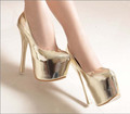 2015 new fashion womens ultra high heels party wedding platform pumps female slip on big size