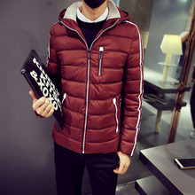 Winter Jackets Mens hooded wadded warmer slim casual outdoors outerwear thicken jackets Fashion Solid color Winter