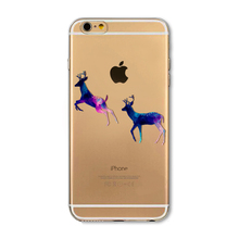 Merry Christmas For iPhone 6 6S 4 7 Inch case UltraThin Soft TPU Animal Clear Painted