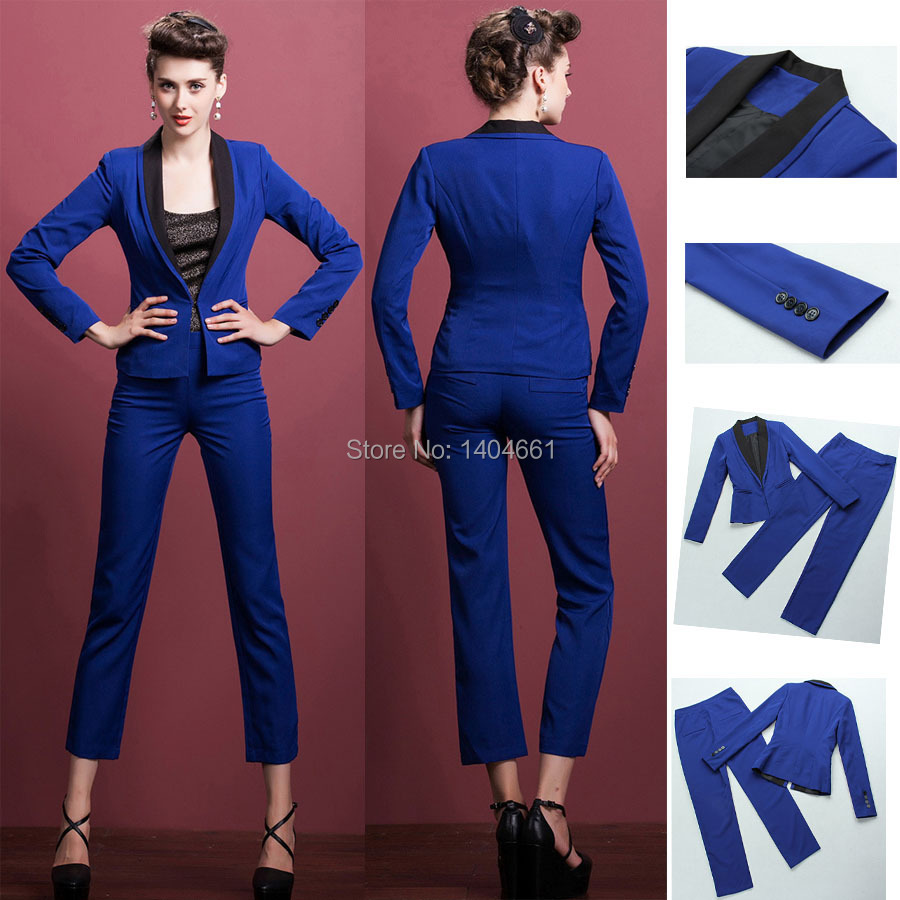 blue formal trousers ladies