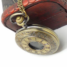 Unique Bronze Jewelry Watches Steampunk Quartz Necklace Pendant Chain Pocket Watch 1PC 7kERD 24D0 2Yku