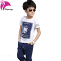 New Arrivals 2016 Boys Summer Sets Cotton T Shirts Pants England Temperament Sailboat Sports Tracksuits Children