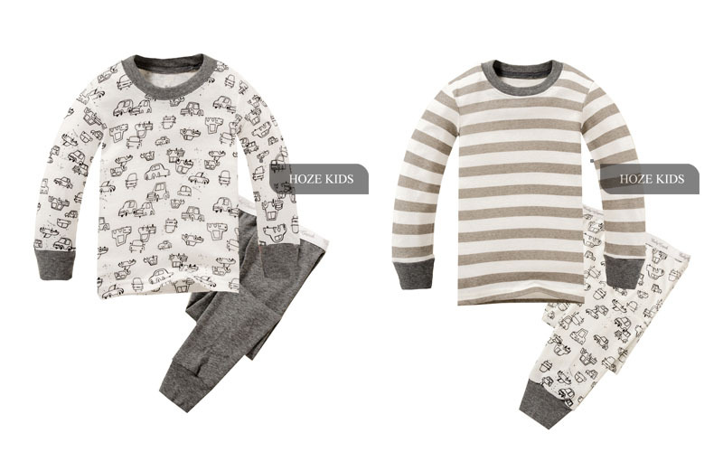 2015 Brand New Pyjamas Kids 100% Pure Cotton Long Sleeve Fashion Car Styling Pajamas For Girls 2Pcs Baby Boys Clothing Sets m001