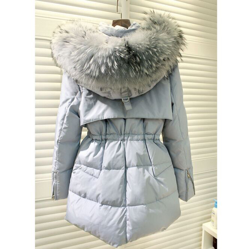 Winter Jacket Women Cotton Coat Down Parka Large Raccon Fur Collar Hooded Coat Outwear 2015 Women