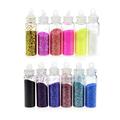 12PCS set 12 Color Nail Glitter Powder Decor Nail Art Powder Dust Bottle Set