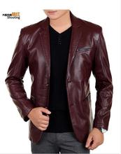 Men’s  Business And Leisure Suit Men Really Leather Coat Jacket, New Jacket Long Sleeve Leather Jacket Lapel Leisure Jacket,