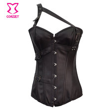Sexy Brown Leather Corset Gothic Corpete E Corseletes Espartilho Feminino Waist Training Steampunk Corsets And Bustiers New 2015