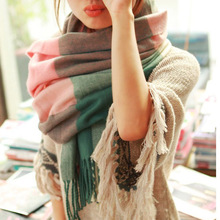 New winter Cool Thickening Casual Plaid Scarf autumn Women Shawl Scarf Warm Female Cashmere Pashmina cachecol tassels Scarves