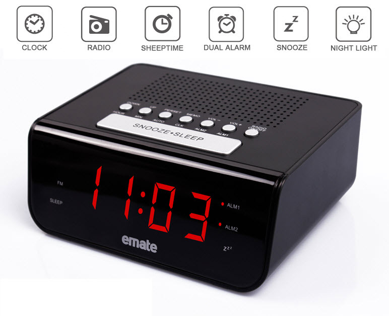 Alarm Clock Radio Dual Alarm.