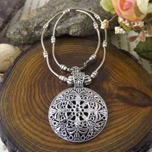 2014 Hot Hollow Vintage Turquoise Bohemia Necklace Charm Jewelry Tibet Brand Statement Women Necklaces Wholesale 2015 ZS-023