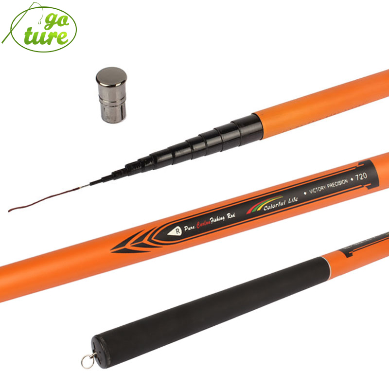 Goture Telescopic Fishing Rod 3.6M-7.2M Carbon Fiber Stream Sport Hand Rod Feeder Carp Fishing Pole