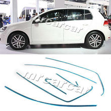 Car Window Auto Molding Trim Stips 6pc Fit For VW Golf 7 VII MK7 Stainless Steel