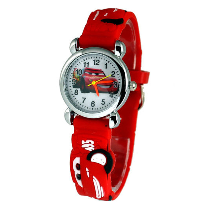 3D Lovely Car Cartoon Children Gifts Quartz Wrist Watches Silicone Jelly Watch Color Random WH 027