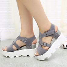 Roman style Wedges Sandals Casual Open Toe Summer Shoes Fashion Buckle Platform Thick Soled Shoes 5 colors