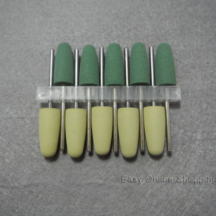 1Set/10pcs Acrylic Polishing Burs Dental Polishers Resin Base Burs