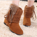 2015 New British Style Warm Women Snow Boots Fashion Tassel Lady Winter Shoes Brand Casual Female