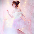 Princess sweet lolita dressBOBON21 Japan GA runway high end small fairy dress strapless dress sparkling snow