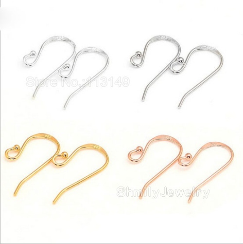 Wholesale 50 pairs/lot 925 Sterling Silver Ear Wire Hooks Earring Findings Clasp Accessories For DIY Jewelry Making SEA-EH001