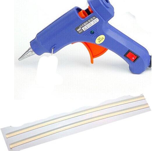 Free Shipping Art Craft Repair Tool 20W Electric Heating Hot Melt Glue Gun Sticks Trigger 2Pcs