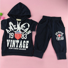 Boys Toddler Girls Sets Hooded Pants Kids Clothing T shirt Outfit Suit Summer Sz2 7 Y