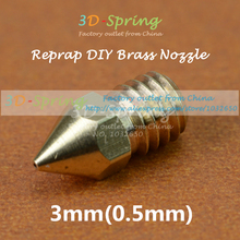 Reprap DIY Brass Nozzle 0.5mm For 3MM Filament Print Head 3 D printer accessory High Quality
