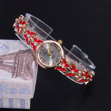 2015 New Famous Brand Casual Quartz Watch Women Butterfly Parttern Rose Gold Bracelet Dress Watches Relogio Feminino Clock