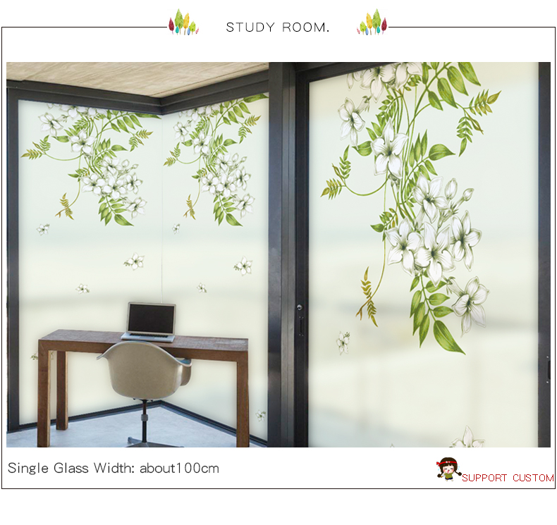 DICOR Static Cling Window Film Flowers Frosted Opaque Privacy Stained ...