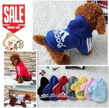 Dog Clothes Pets Coats Soft Cotton Puppy Dog Clothes Adidog Clothes For Dog New 2015 Autumn Pet Products 7 colors XS-4XL