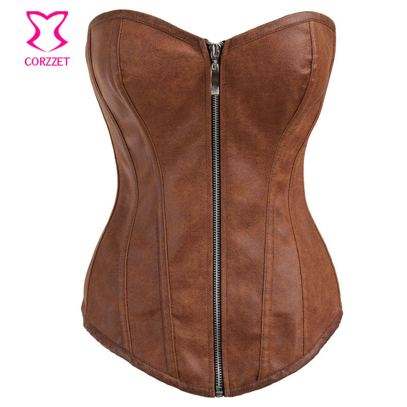aliexpress buy vintage brown brocade halter collar steunk corset waist trainer steel corsets for aliexpress buy vintage brown brocade halter collar steunk corset waist trainer steel corsets for