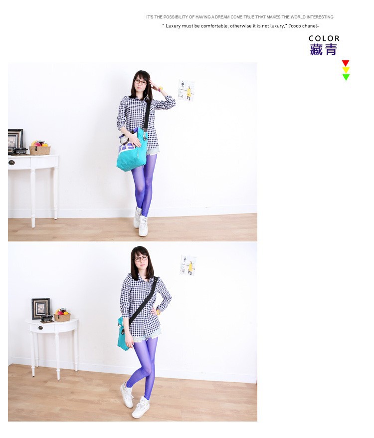 Manocean korean style Candy colors cotton thin middle waist soft solid translucent nine cents women leggings 102811 (22)