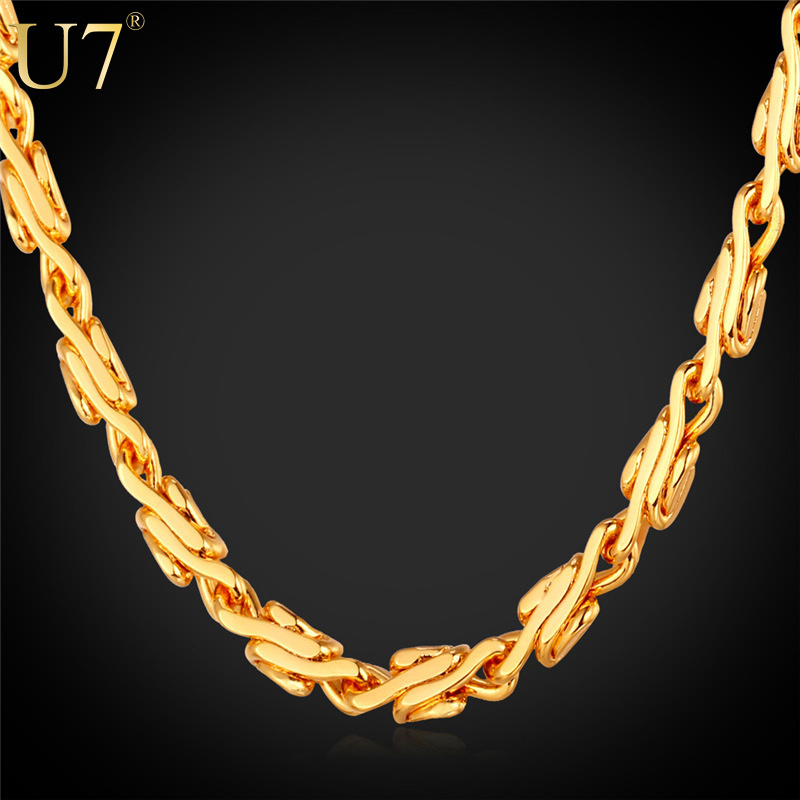 www.semadata.org : Buy U7 Gold Plated Necklace Women /Men Jewelry Fashion Jewelry Wholesale 55 CM ...