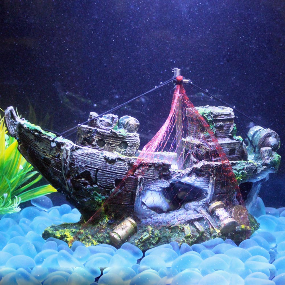 SLOME Aquarium Titanic Shipwreck Decorations Resin Material Ship Decorations，Fish Tank Sunken Ship Ornament Aquarium Environment Friendly Decorations