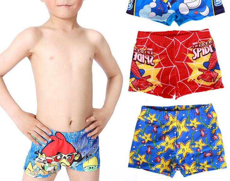 2015 anak laki-laki baru dari 2 - 7 years boy shorts swimsuit cartoon superhero spider man trunks swimwear beachwear
