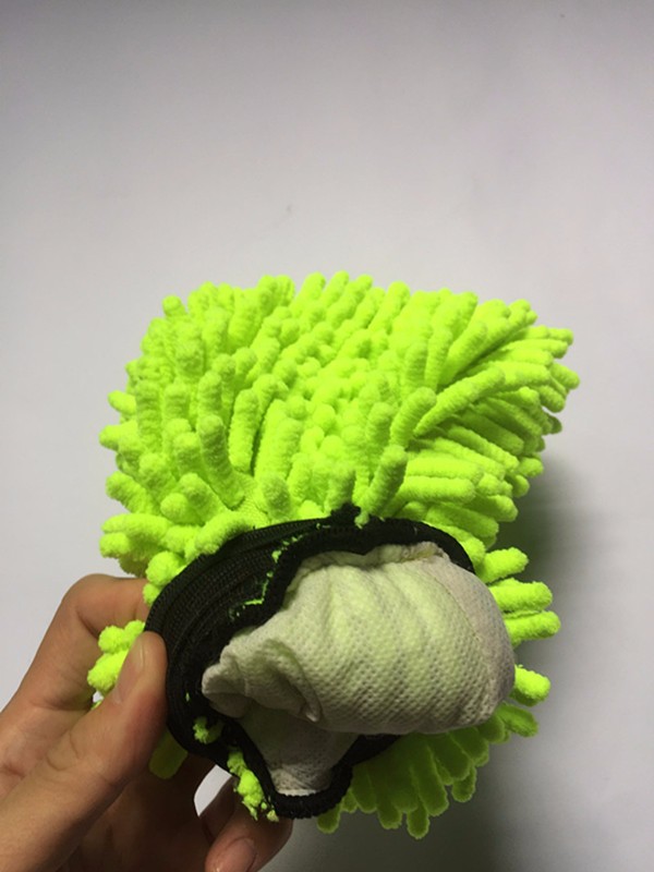 Green Microfiber chenille glove (8)
