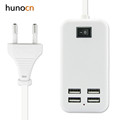EU US plug 5V3A 4 Ports USB Wall Charger AC Power Adapter 1 5M long cable