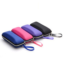 colorful cover sunglasses case for women glasses box with lanyard zipper eyeglass cases for men 4 colors
