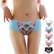 Fahion Underwear Women 3D Print Pussy-cat Panties 100% cotton briefs ropa interior mujer Anti emptied Pussy..cat underwear