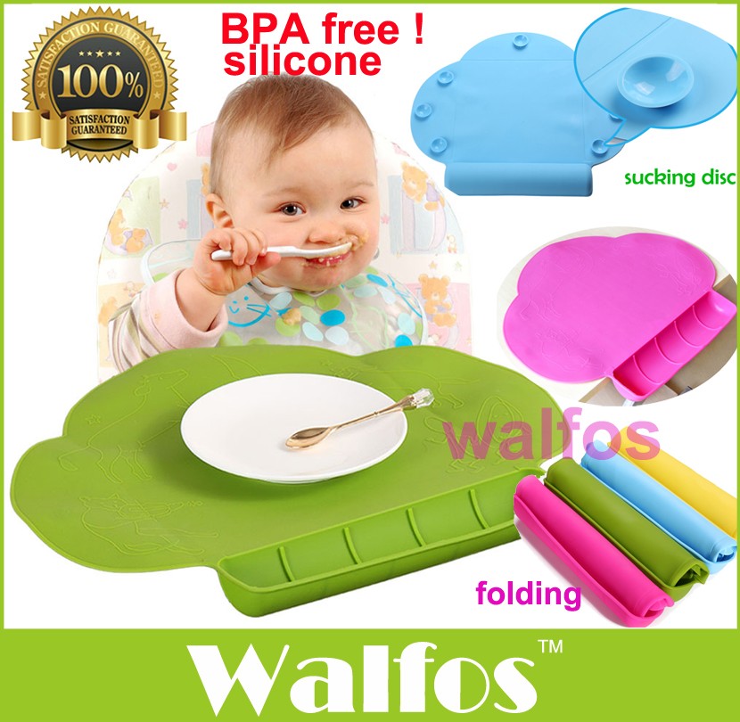 Silicone Baby Snack Mat Toddler Placemat Kids Mat Suction Table Food Tray shan 