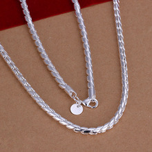 Free shipping factory price top quality 925 sterling silver jewelry necklace charming  lowest price  necklace SMTN012