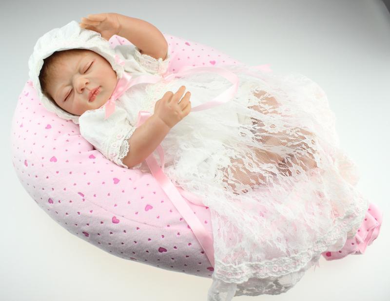 22inch Silicone Baby Girl Fashion Realistic Reborn Baby Doll Lifelike Baby Alive Doll  Handmade Newborn Baby Dolls