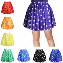 New Women Candy Pleated Mini Tennis Skirts High Waist Pettiskirt Exercise Dance Bubble Skirts Cute Polka Dot Miniskirt 17 Colors